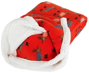 Baránková deka z mikroplyšu BUFFALO DEER červená Rozmer: 150 x 200 cm