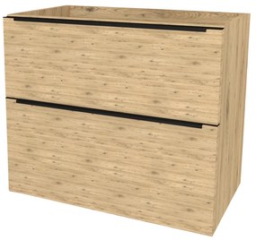 Mereo Mailo, kúpeľňová skrinka 81 cm, čierne madlo, Multidecor, Dub San remo sand, MER-CN591SBDSAN