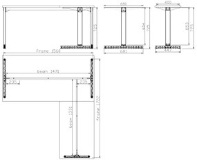 Kancelársky stôl PRIMO BETA L, 1600 x 1800 mm, biela podnož, biela