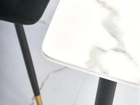 Jedálenský stôl Marcie (mramor biely + čierna). Akcia -15%. Vlastná spoľahlivá doprava až k Vám domov. 1048914