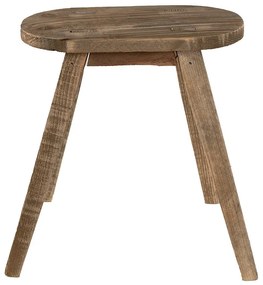 Hnedý dekoračný kvetinový drevený oválny stolík - 30*16*32 cm