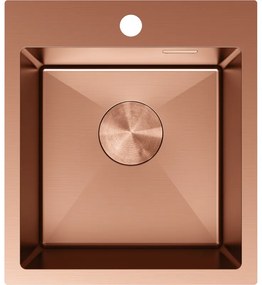 Mexen Solix, 1-komorový nerezový drez 400 x 450 mm, brúsená meď, 6401401000-65