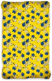 Detské bavlnené prestieradlo Mimoni Banana Team 90x200 cm