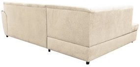 Rozkladacia rohová sedacia súprava do tvaru L s úložným priestorom SERPA, ľavá, béžová