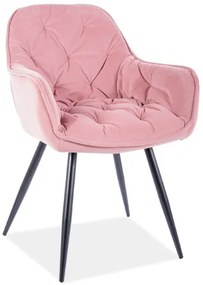 Jedálenská stolička CHERRY MAT VELVET ružová
