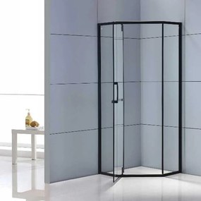 BPS-koupelny Päťuholníkový sprchovací kút HYD-PK4026B 90x90 čierna/transparent - bez vaničky