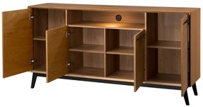 Komoda Lazure 47 s LED osvětlením 180 cm dub Rustikal karamelový