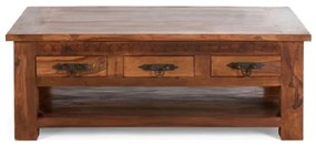 furniture-nabytek.cz - Masívny konferenčný stolík Rustic I z palisandru, lakovaný, hnedý – 120×70×45 cm