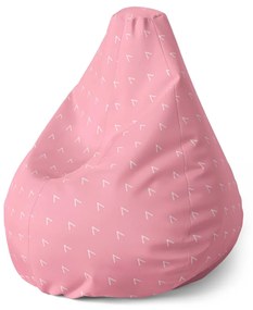 Sablio Sedací vak Pear Biele čiarky na ružovej - 70 x 95 x 15 cm
