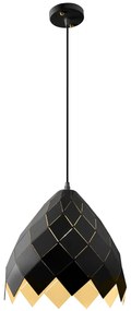 Toolight Toolight, závesná kovová stropná lampa 1xE27 APP338-1CP, čierna, OSW-05019