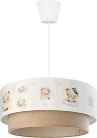 Brilagi- LED Detský luster na lanku BOBO 1xE27/60W/230V pr. 40 cm biela/béžová/medvedík