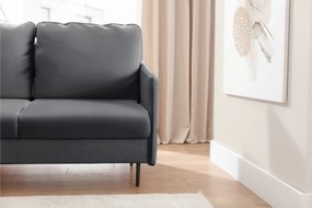 Rozkladacia rohová sedačka Taila Mini ľavá - šedý zamat Velluto 18 / čierne nožičky