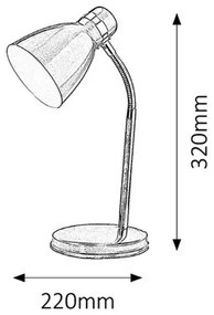Rabalux 4206 Patric stolná lampa, strieborná