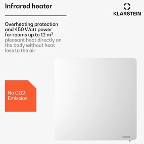 Klarstein Wonderbeam 450 Hybride Infračervený ohrievač 60 x 60 cm 450 W Týždenný časovač Diaľkové ovládanie