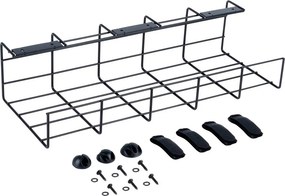 Organizér kabelů pod desku stolu, kovový, černý VILDE 43 x 17 x x 10 cm