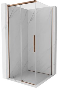 Mexen Rox, posuvný sprchový kút 110 x 110 cm, 8mm číre sklo, ružové zlato profil, 8C2-110-110-60-00