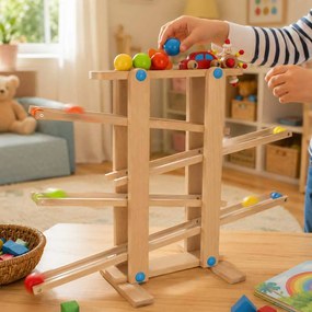 Drevená Montessori guľôčková dráha XXL KIK