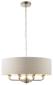 Endon 99152 - Luster na reťazi HIGHCLERE 8xE14/40W/230V šedá/matný chróm