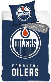 Hokejové posteľné obliečky NHL Edmonton Oilers - motív Shields - 100% bavlna renforcé - 70 x 90 cm + 140 x 200 cm