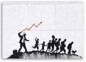 Obraz na plátně, Banksy pouliční umění Graffiti - 90x60 cm