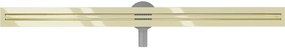 MEXEN Flat nerezový sprchový žľab s rotačným 360° sifónom 140 cm, vzor SLIM, zlatá, 1541140