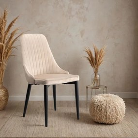 Jedálenská stolička LORIENT zamatová, béžová