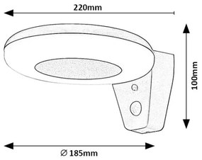 Rabalux 77010 - LED Solárne svietidlo so senzorom CERTOVO LED/4W/3,7V IP44