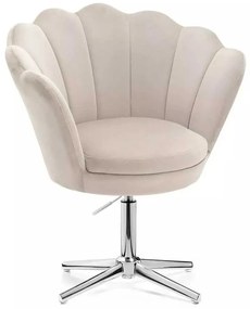 LuxuryForm DESIGN Kreslo FREY VELUR na striebornom kríži - latte