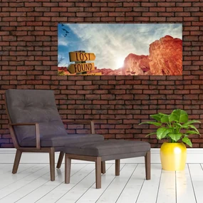 Obraz ukazovateľa s nápisom (120x50 cm)