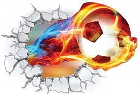 Nálepka na stenu 3D futbalová lopta 65 x 95 cm