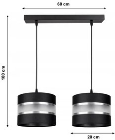 Luster na lanku CORAL 2xE27/60W/230V čierna