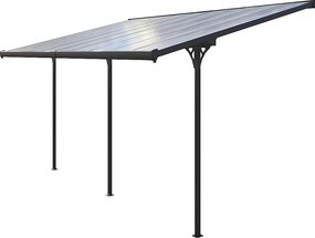 Pergola 557 x 305 cm (čierna + šedý polykarbonát)