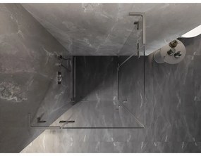 Mexen Lunar, L Duo výklopný sprchový kút 85 x 85 cm, 8mm číre sklo, oceľový profil, 834L-085L-085P-97-00
