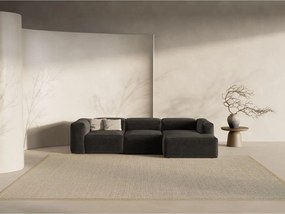 Čierna rohová pohovka (pravý roh/s leňoškou) Bergamo – Cosmopolitan Design