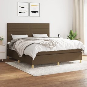 Boxspring posteľ s matracom tmavohnedá 180x200 cm látka 3142436