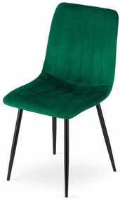 Set 2 kresiel LAVA - tmavozelený zamat / čierne nohy