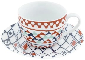 Súprava 6 porcelánových hrnčekov s tanierikmi Villa Altachiara Goji