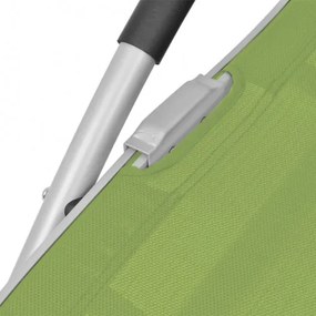 vidaXL Záhradné ležadlo s vankúšom, hliník a textilén, zelené-