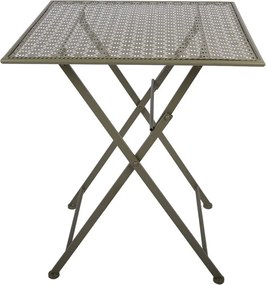 Zelený skladací záhradný kovový Bistro set stôl a 2 stoličky - 60*60*70cm / 50*40*93 cm