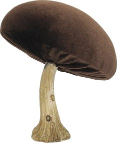 Dekorácia Velvet Mushroom 12 cm brown