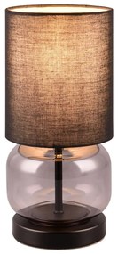 Čierno-fialová stolová lampa s textilným tienidlom (výška 28,5 cm) Elio – Trio