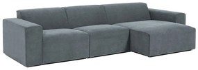 Sivá menčestrová rohová pohovka (pravý roh) Sting – Scandic