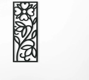 drevko Moderný drevený obraz Kvet Rozmer obrazu: 44,5 x 18 cm, Farba dekorácie: Čierna