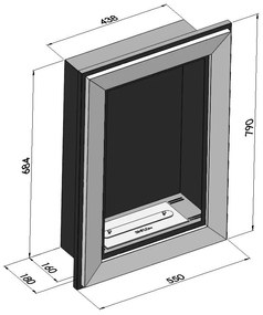 SIMPLE FIRE FRAME 550 INOX