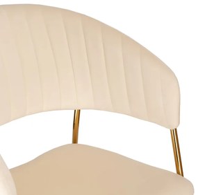 Jedálenská stolička COLIN zamatová, zlatá / béžová