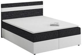 Manželská posteľ Boxspring 140x200 cm Mimosa Comfort (melírovaná čierna + biela) (s roštom a matracom). Vlastná spoľahlivá doprava až k Vám domov. 1056230
