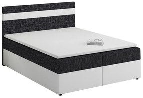 Manželská posteľ Boxspring 180x200 cm Mimosa (melírovaná čierna + biela) (s roštom a matracom). Akcia -21%. Vlastná spoľahlivá doprava až k Vám domov. 1007818