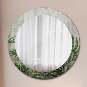 Okrúhle ozdobné zrkadlo Listy papradia fi 70 cm