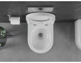 Mexen Sofia, závesná WC misa 490x360x355 mm, Rimless Tornádo + WC sedadlo z duroplastu, biela lesklá, 30540200T