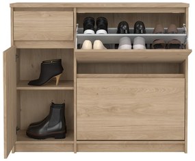 Výklopná skrinka na topánky v dekore duba v prírodnej farbe 109x93x32 cm Naia – Tvilum